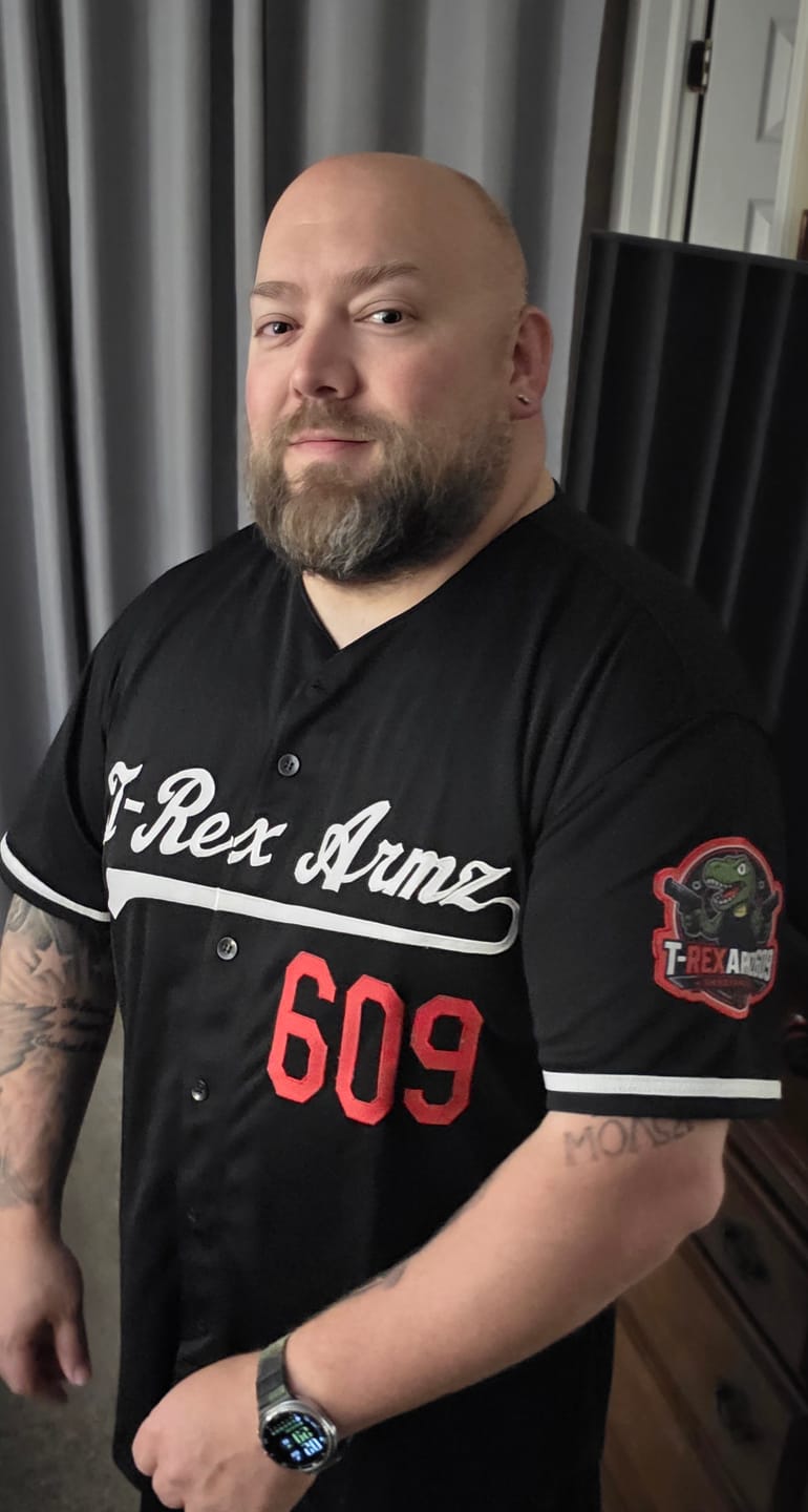 Customer photo review of Custom Black White-Red Authentic Baseball Jersey