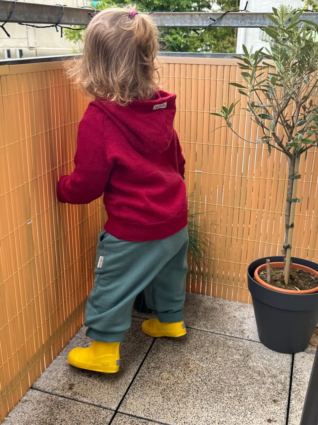 Customer photo review of Every Day Merino Barrel Leg Kinder Mitwachshose