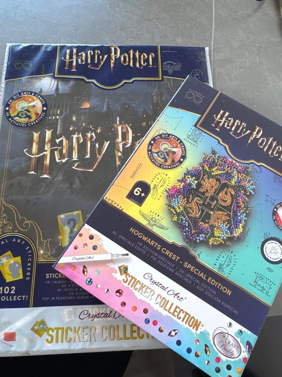 Customer photo review of Harry Potter Hogwarts Crest Crystal Art Sticker Special Edition
