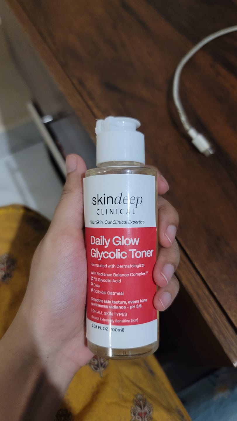 Customer photo review of Daily Glow Glycolic Toner