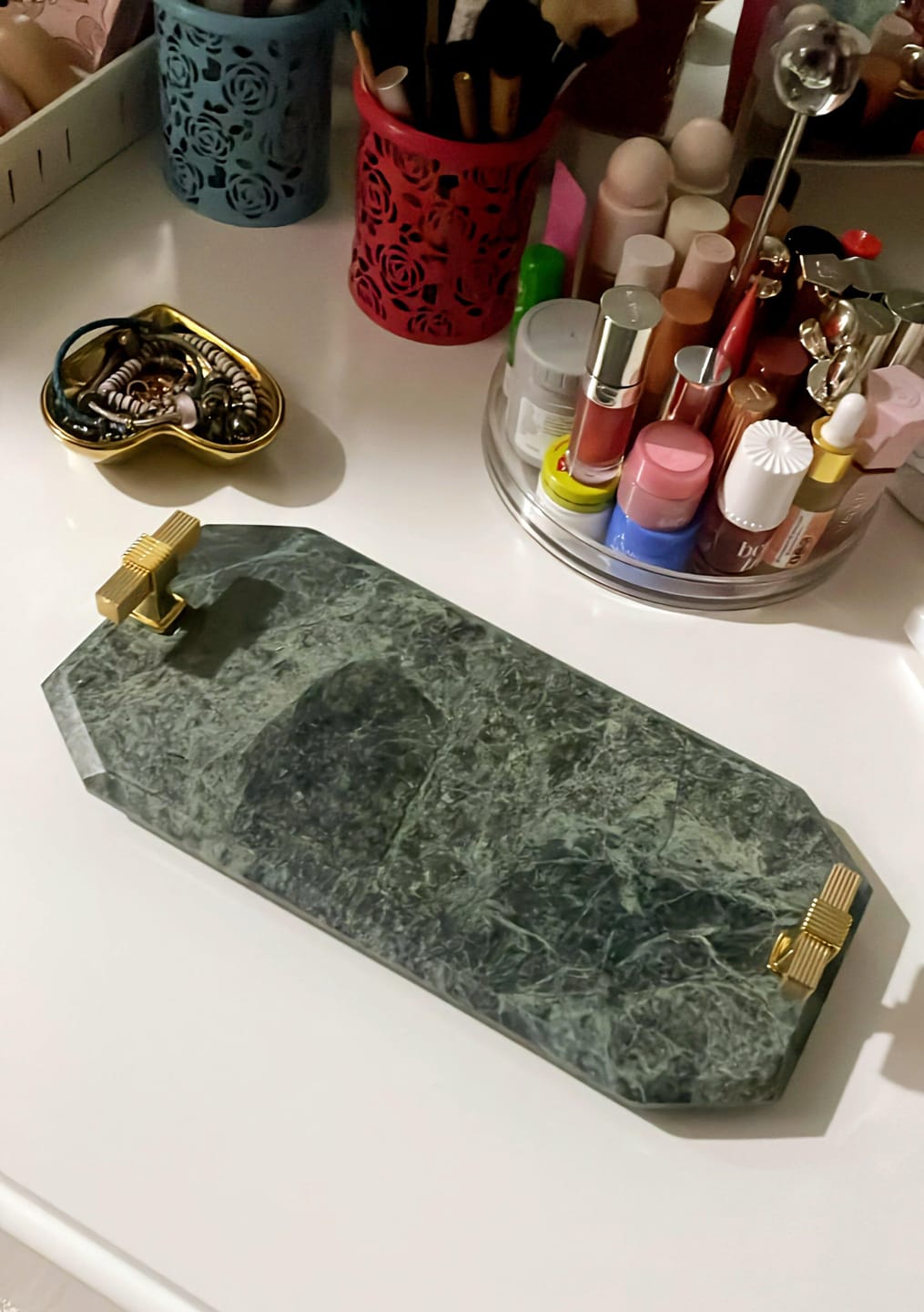 Customer photo review of Green Majesty Marble Tray