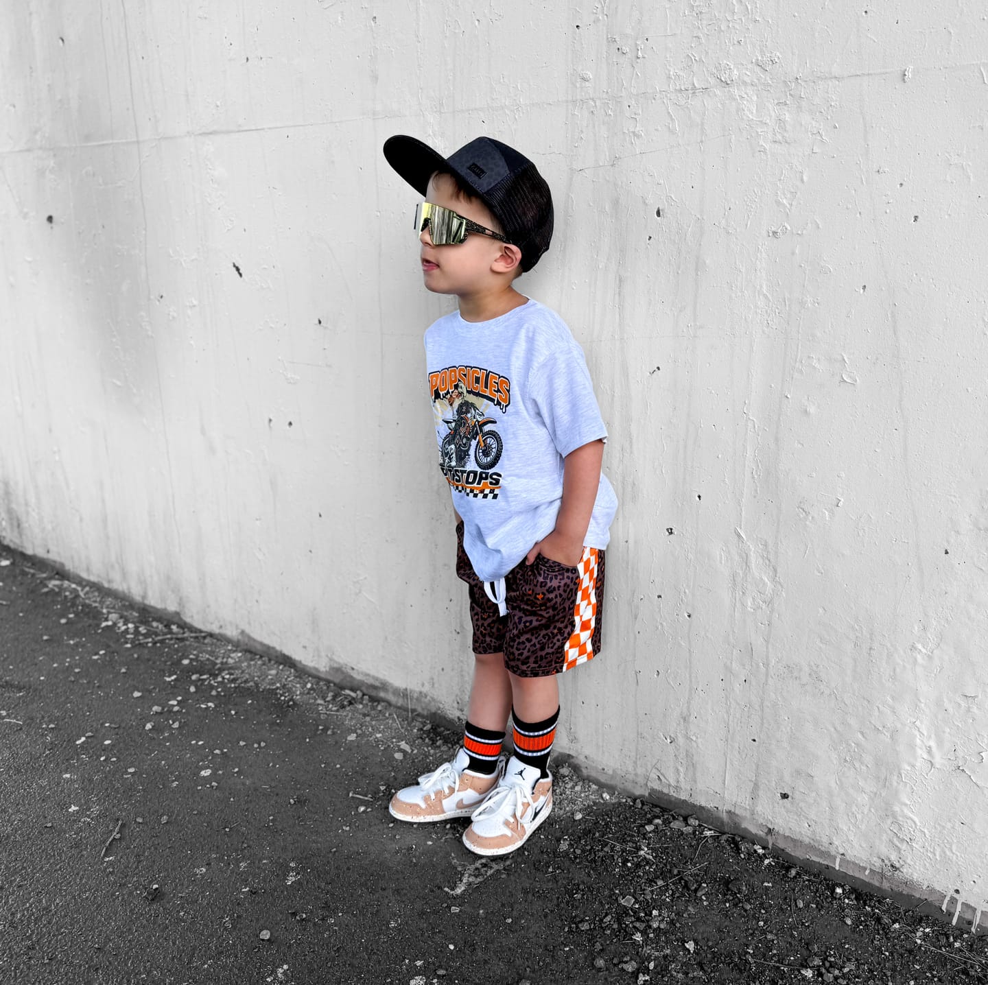 Customer photo review of Wild Summer | Orange & Cheetah Tie Shorts