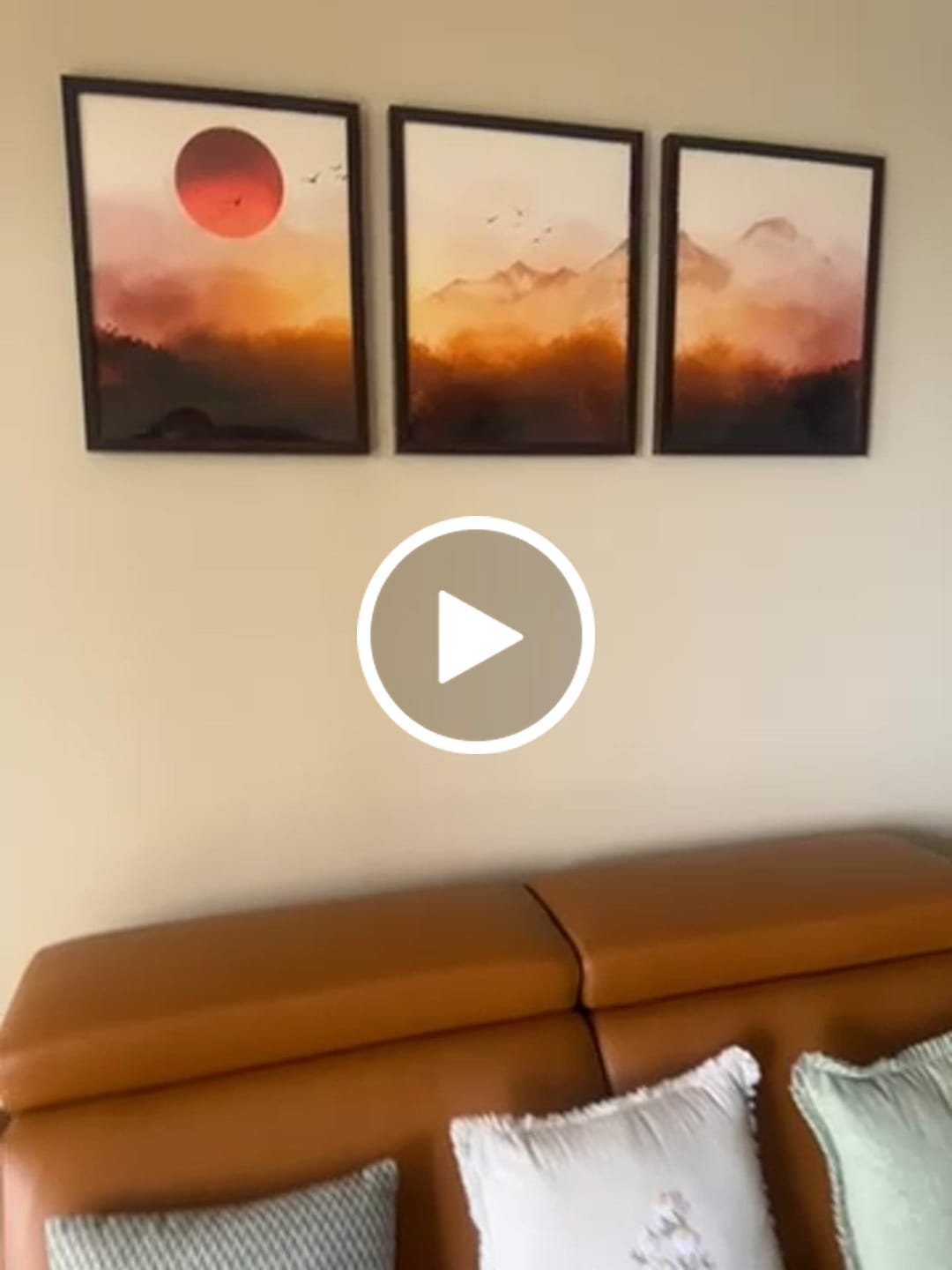 Customer video review of Set of 3 Sunrise Landscape with Mistry Forest Wall Art Paintings Misty Forest Framed Wall Decor.