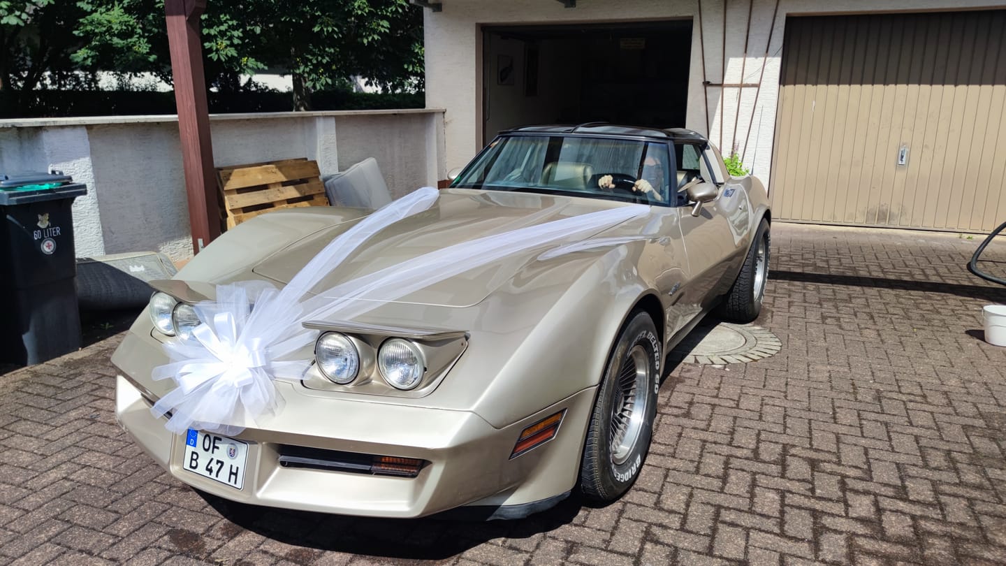 Customer photo review of Autoschmuck Hochzeit Blumendeko Motorhaube - SOLENA