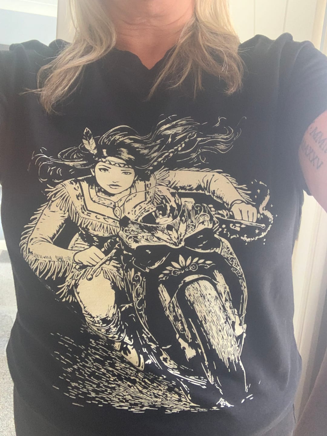 Customer photo review of POCAHONTAS BIKER 41 T-Shirt