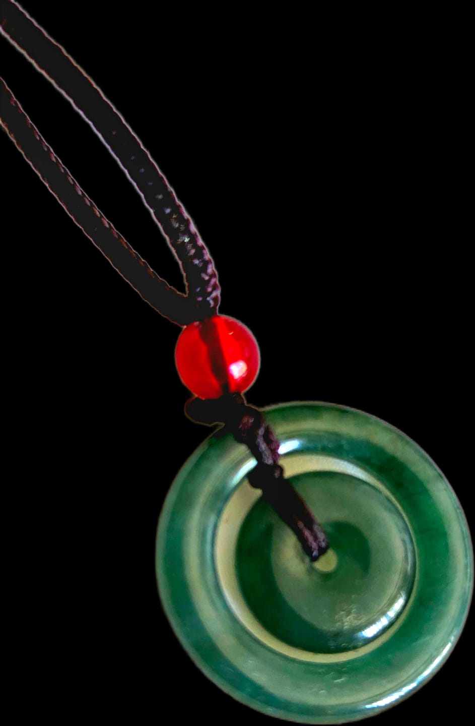 Customer photo review of Peaceful Union Mother & Child Jade Safety Buckle Pendant Necklace