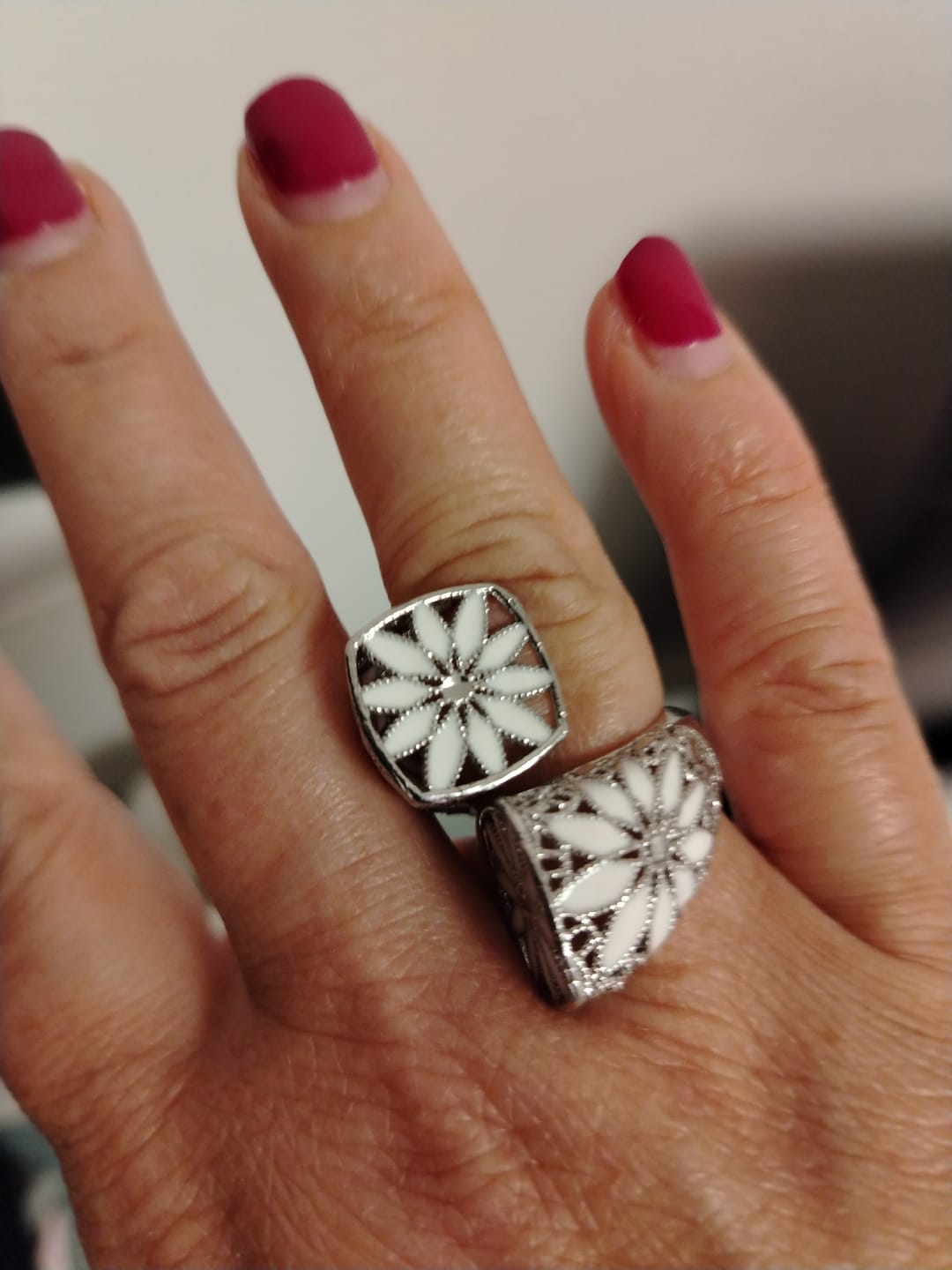 Customer photo review of ANELLO MARGHERITA GRANDE REGOLABILE FILIGRANA ARGENTO 925