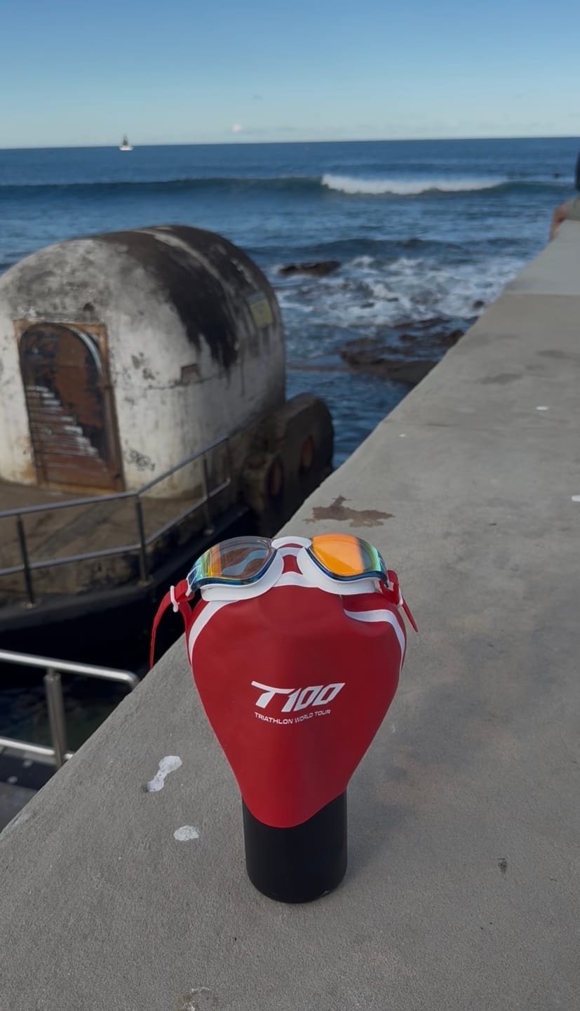 Customer photo review of NanoClear™ Recon Swim Goggles Sunrise Mirror - (Red)
