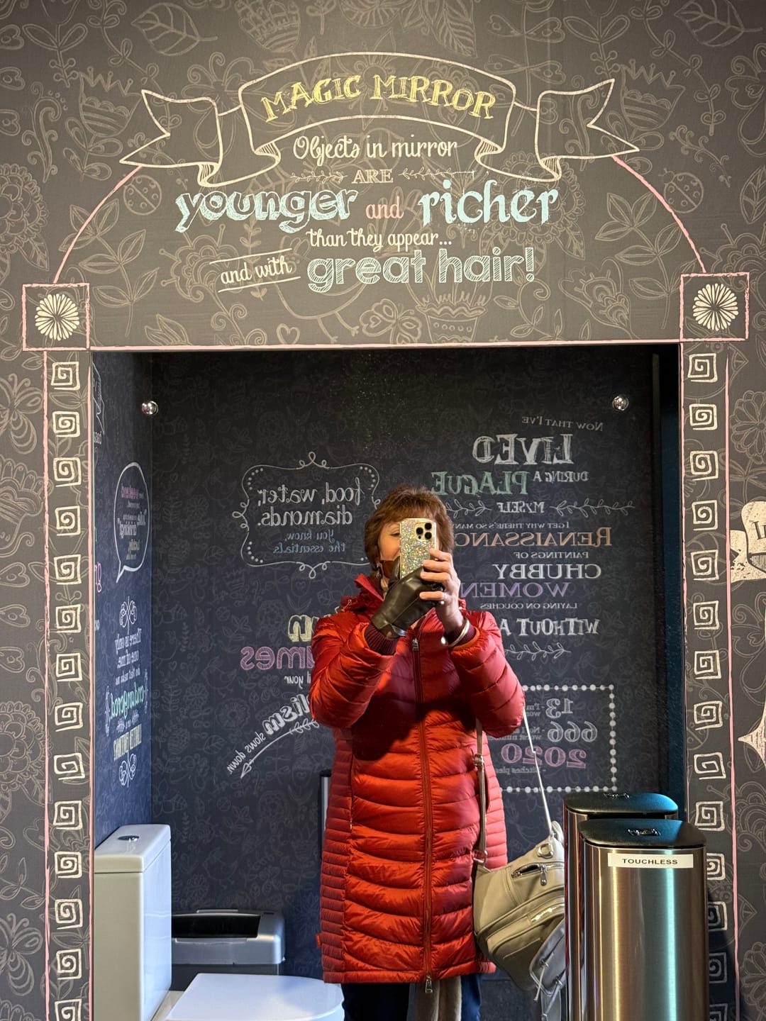 Customer photo review of Judy Women's 90/10 Packable Down Coat - Intense Rust