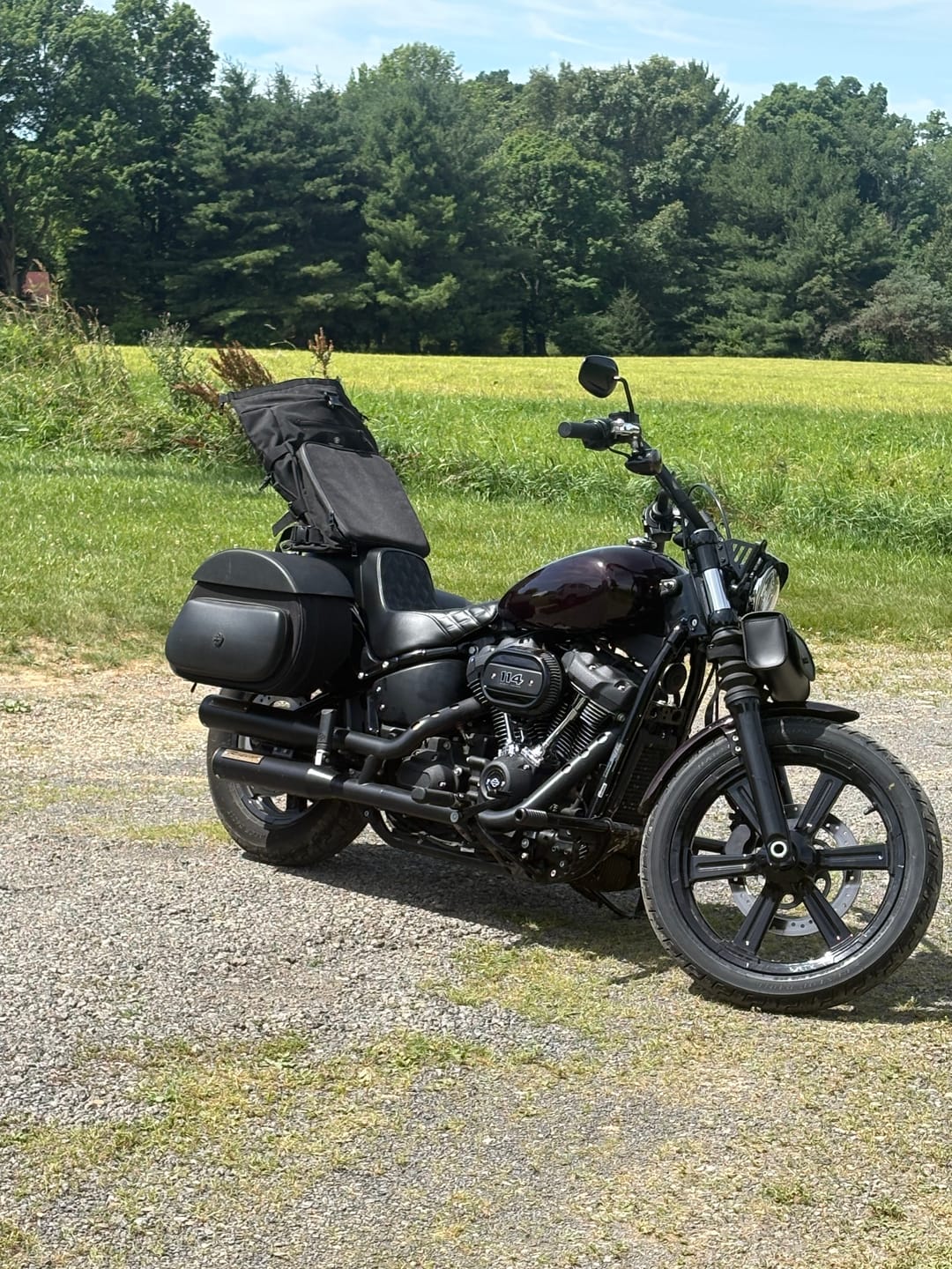 Customer photo review of Iron Born Diamond Stitch 2-Up Seat for Harley Softail Street Bob FXBB/S