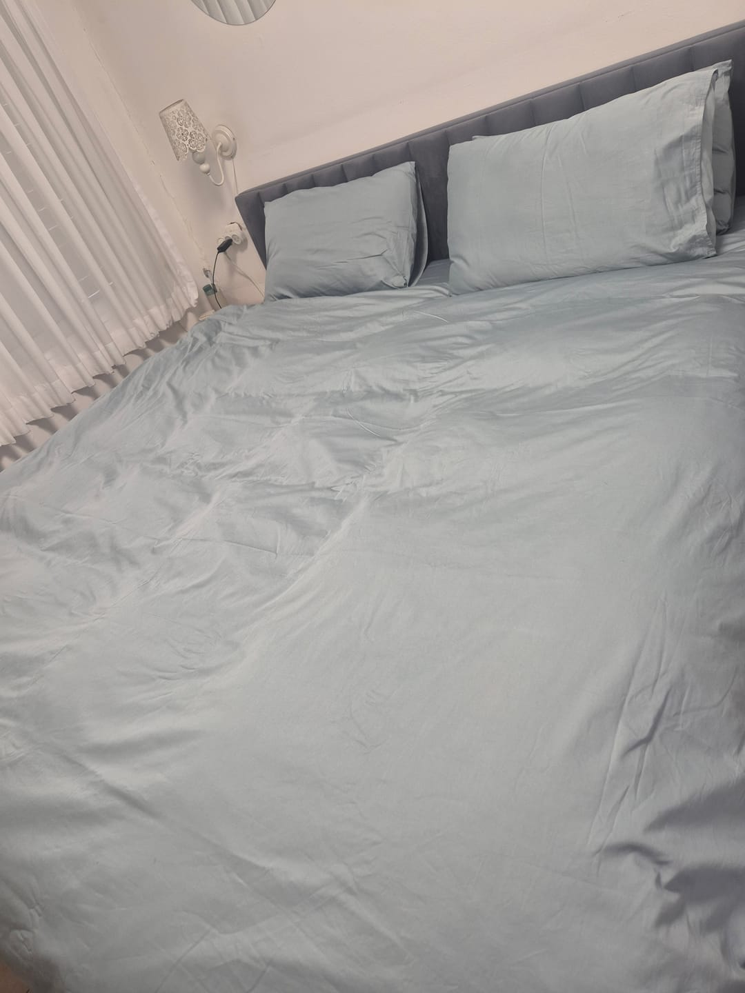 Customer photo review of זוג ציפיות לכרית פרימיום כותנה 300 - Cadet Blue