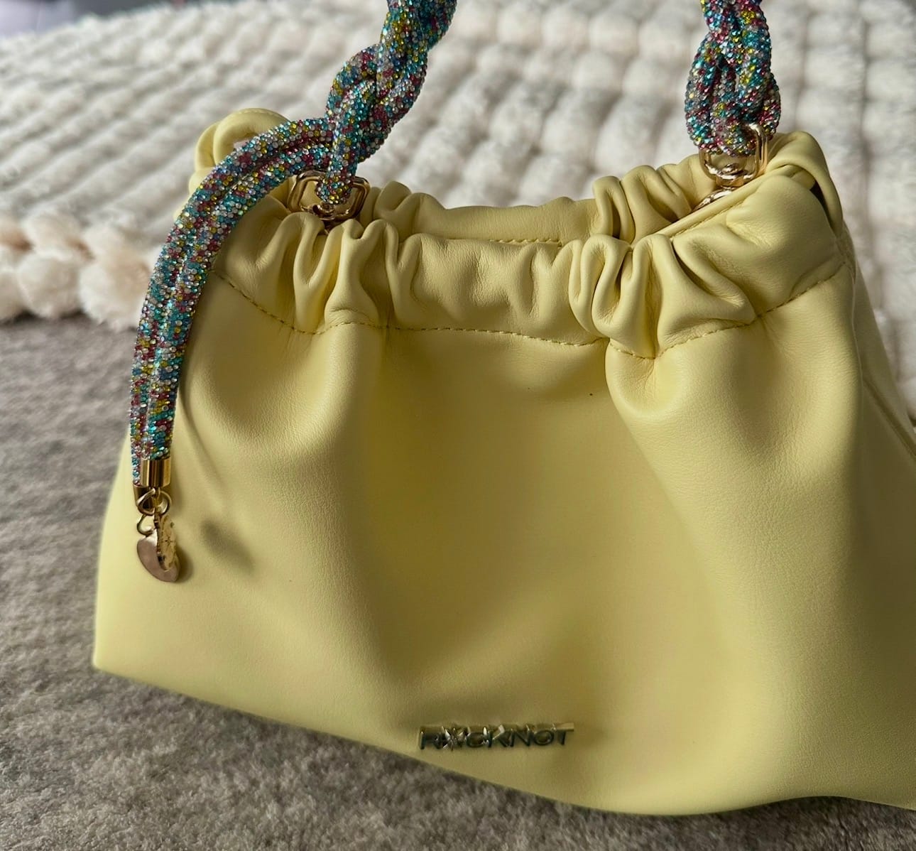 Customer photo review of FIA Drawstring Bag - Butter Vegan Leather