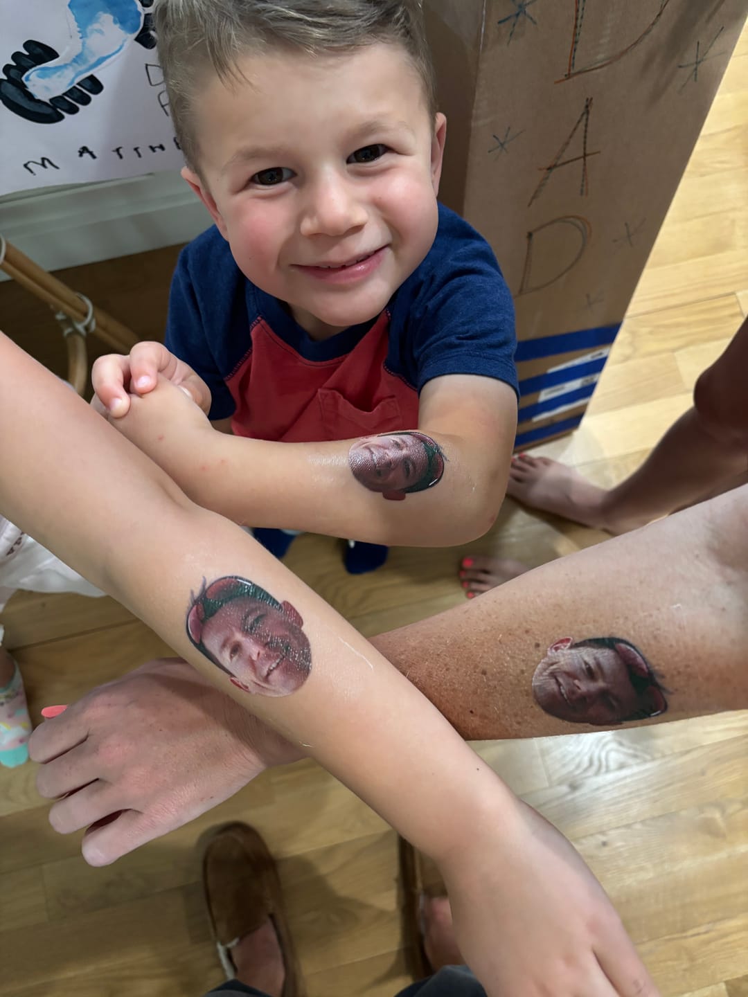 Customer photo review of Custom Photo Face Temporary Tattoo
