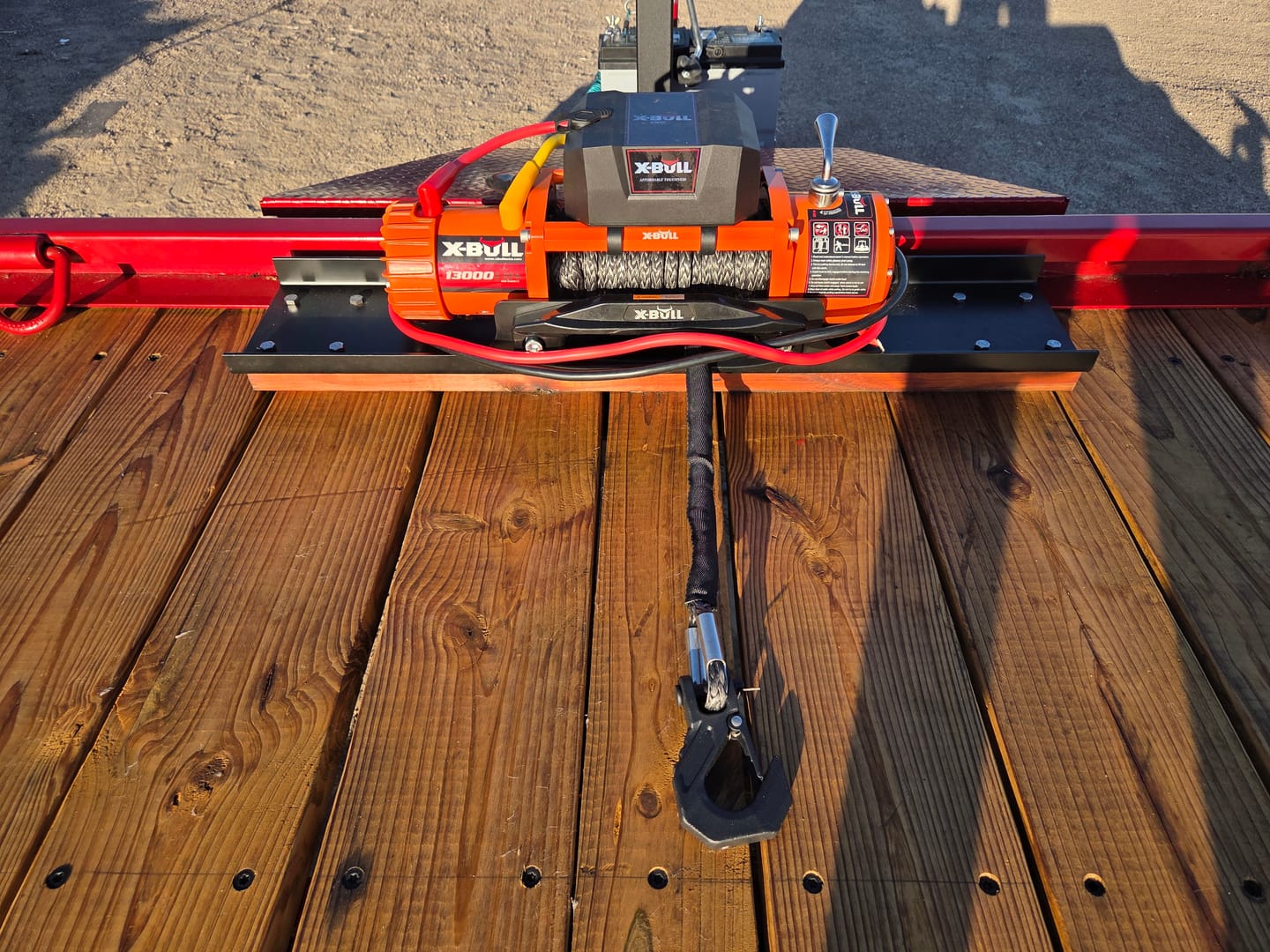 Customer photo review of X-BULL Electric Winch 13000 LBS 12V Synthetic Rope SUV Jeep Truck 4WD Orange