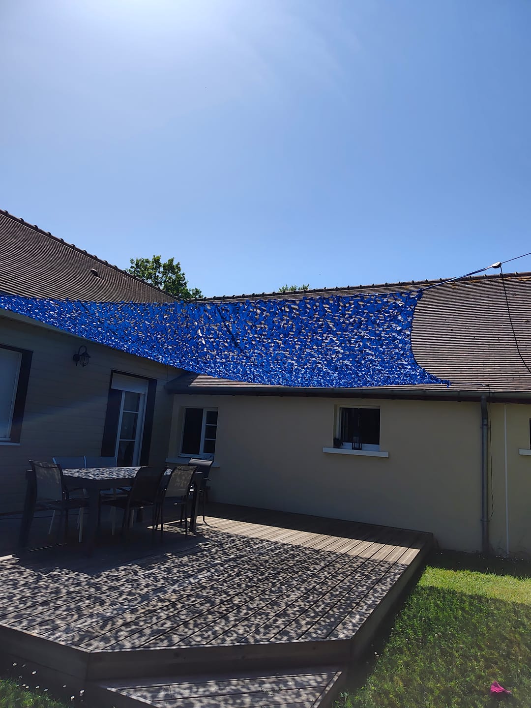 Customer photo review of Filet de camouflage renforcé bleu