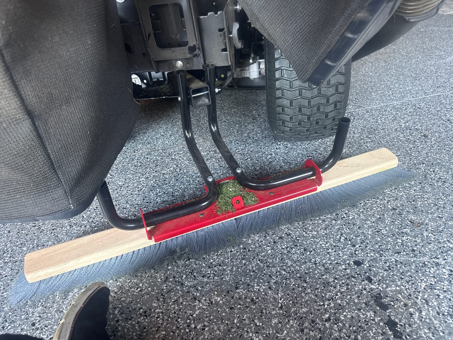 Customer photo review of Broominator — Turn Any Mower Into a Striping Machine