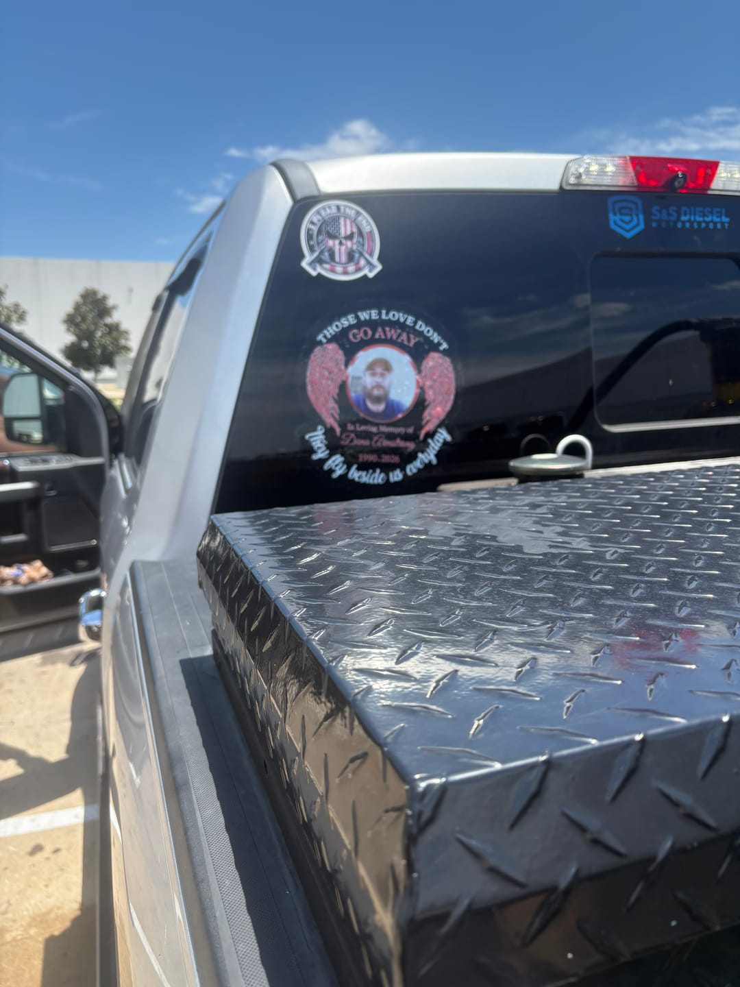 Customer photo review of Those We Love Don’t Go Away They Fly Beside Us Every day - Personalized Decal