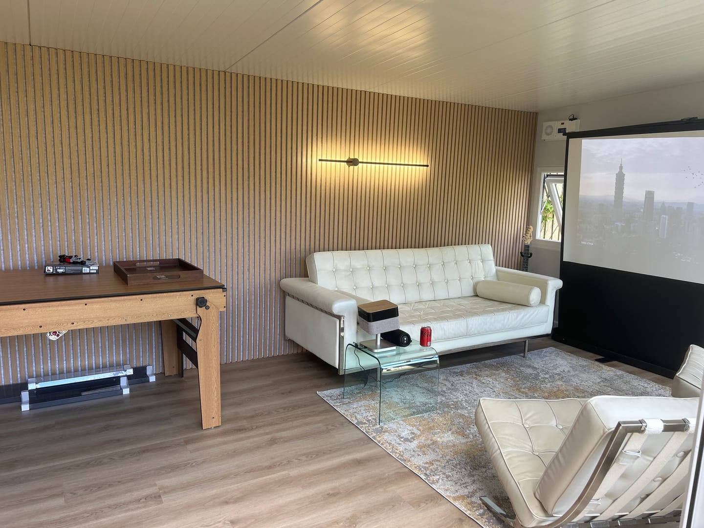 Customer photo review of Wooden Wall Panel | Natural Oak Grey Felt | Premium 3-sided Wood Veneer
