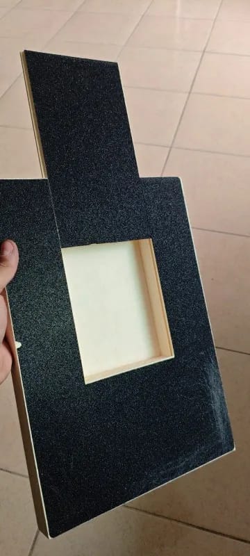 Customer photo review of Dog Nail Scratch Board with Treat Box – Stress Free Nail Filing for Dogs