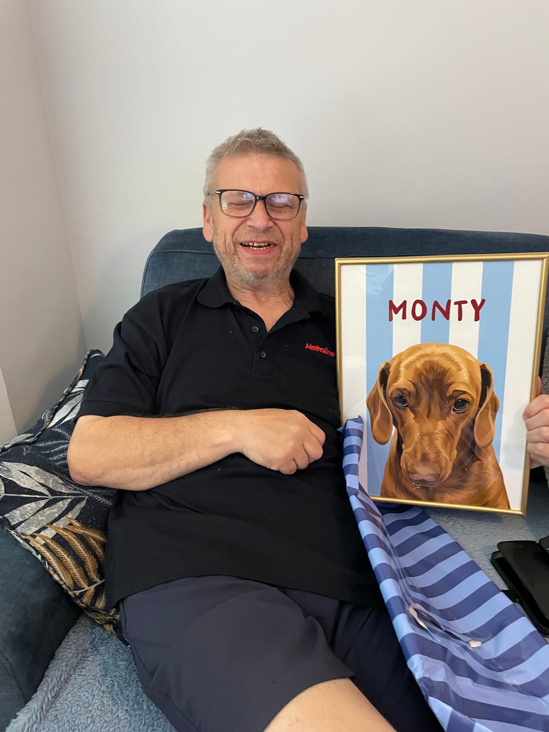 Customer photo review of Stripy - Custom Pet Portrait