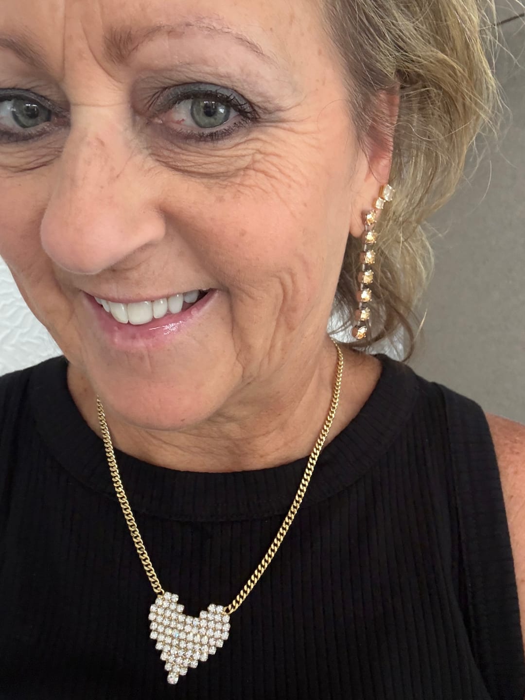Customer photo review of Tova Mini Berenike Earrings in Silver Caramel