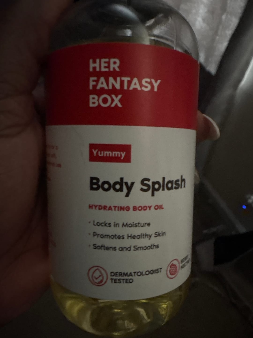 Customer photo review of Body Splash - Skin Smoothing Body Oil  (Yummy)