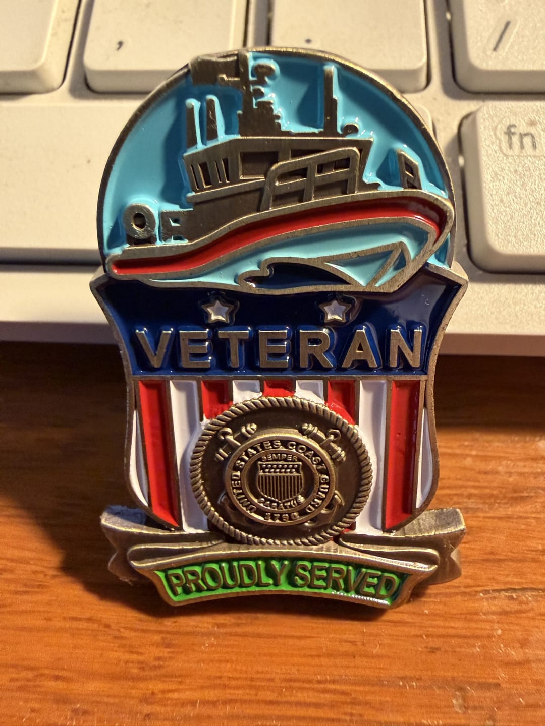 Customer photo review of US Coast Guard Proudly Served Veteran Pin