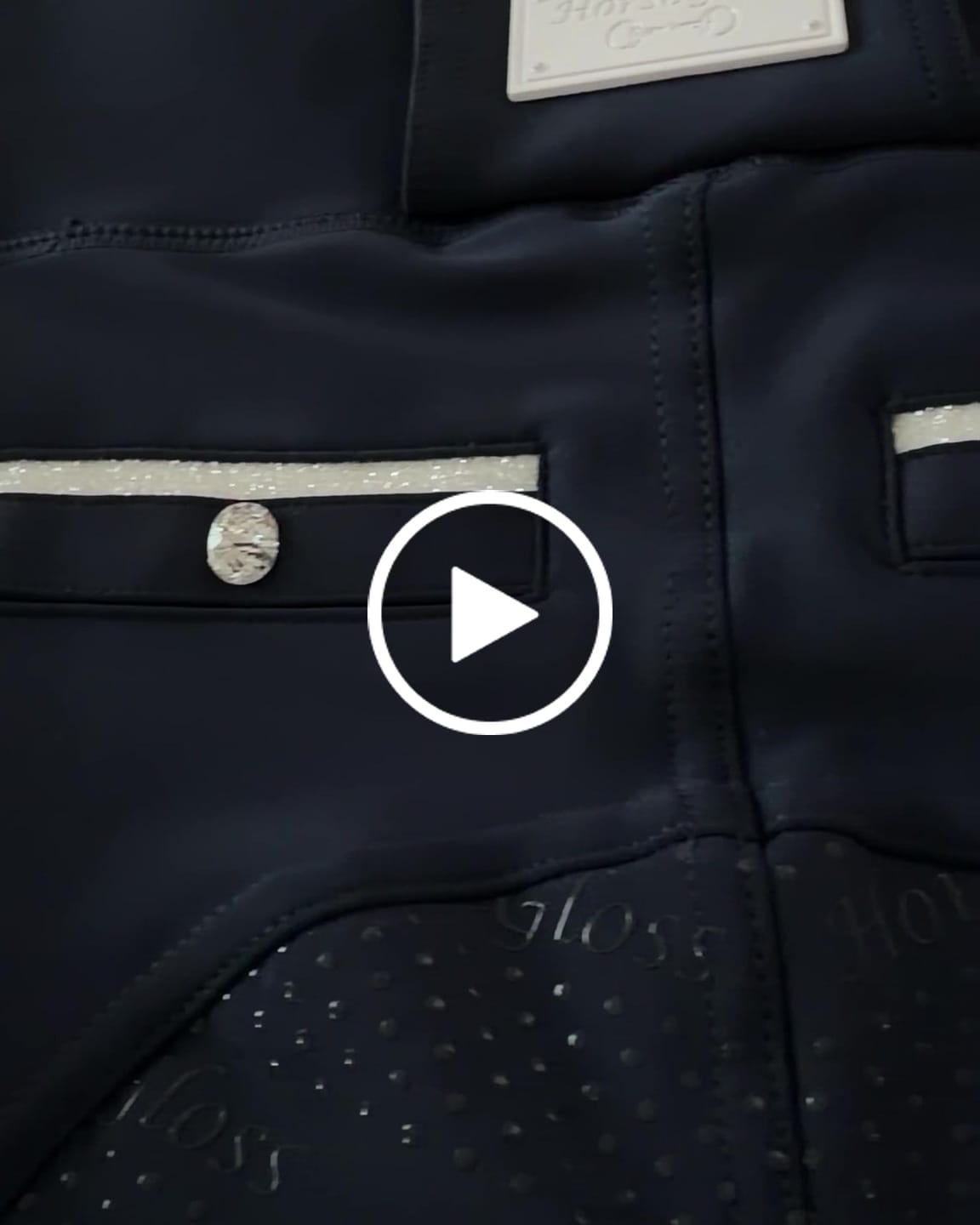 Customer video review of CRYSTAL KYLIE - RIDING LEGGINGS | NAVY - WHITE CRYSTALS
