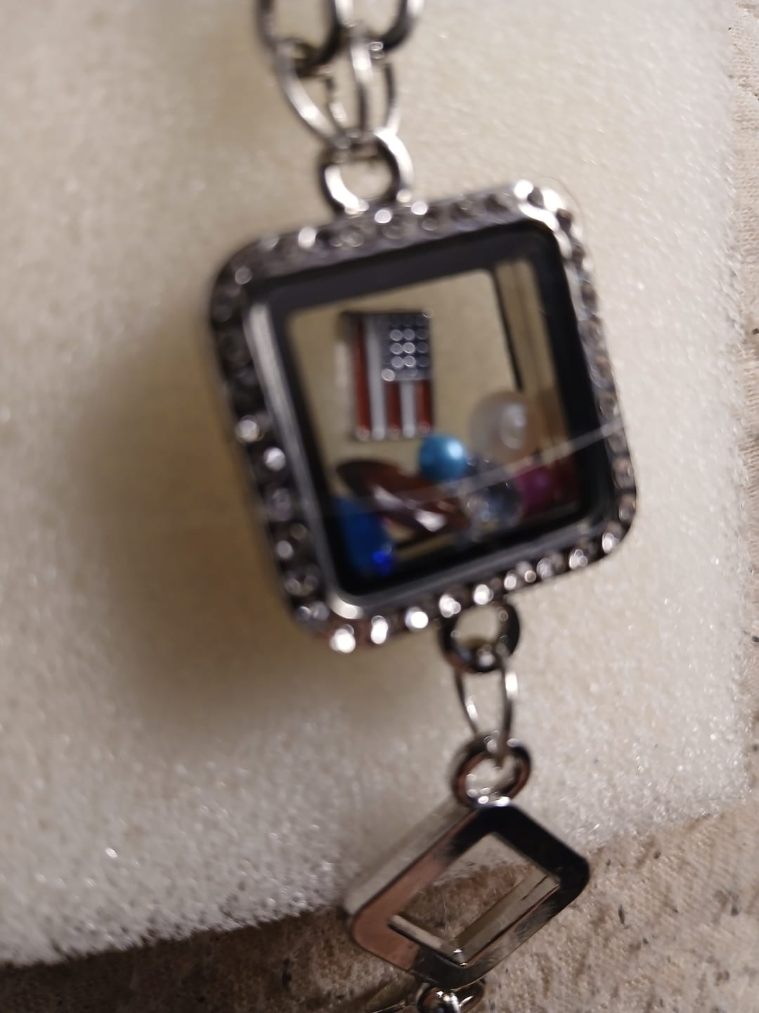 Customer photo review of Glass Locket Pendant Magnetic - Square