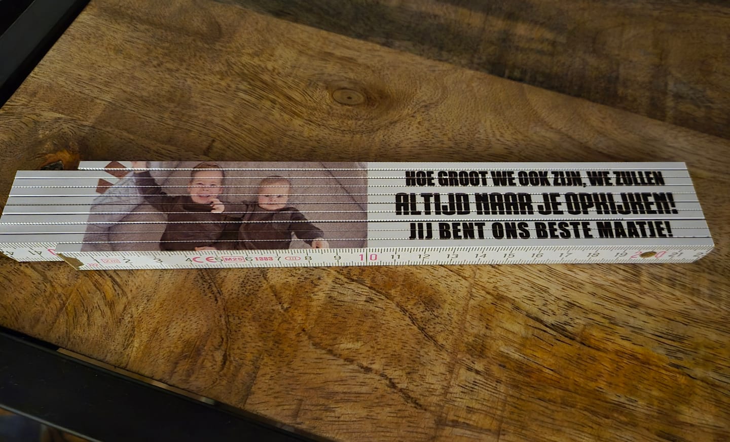 Customer photo review of Onze Papa - Gepersonaliseerde Duimstok voor Papa met Fotoupload