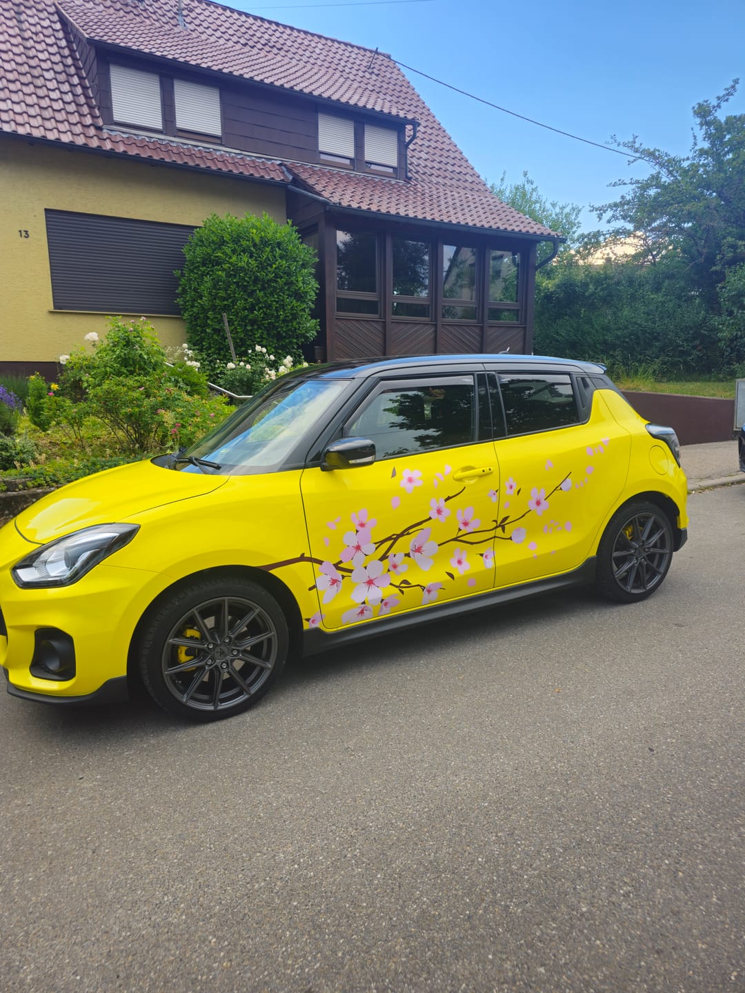 Customer photo review of Sakura Cherry Blossom Car Livery, Japanese Theme Side Car Vinyl Livery, Universal Size