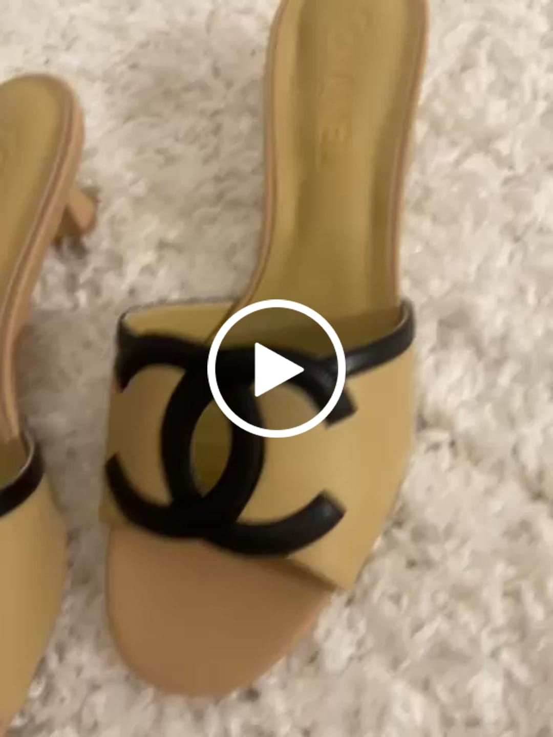 Customer video review of Chanel 2026 Heeled Sandal Beige Black Lambskin