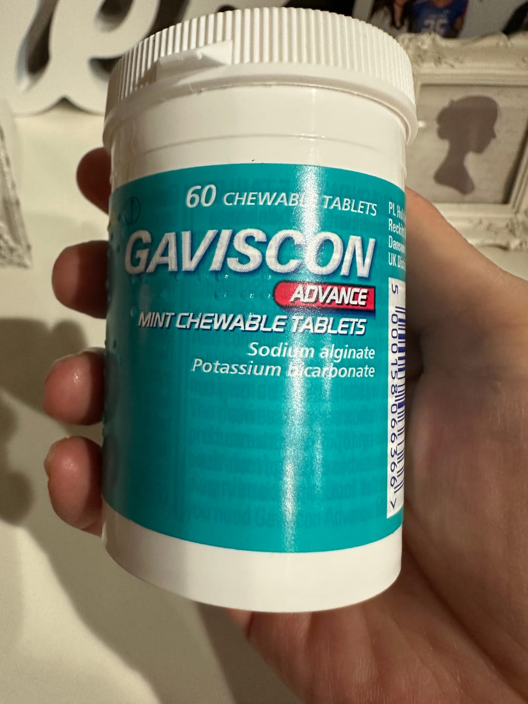 Customer photo review of Gaviscon Advance Mint Chewable Tablets 60 Tablets