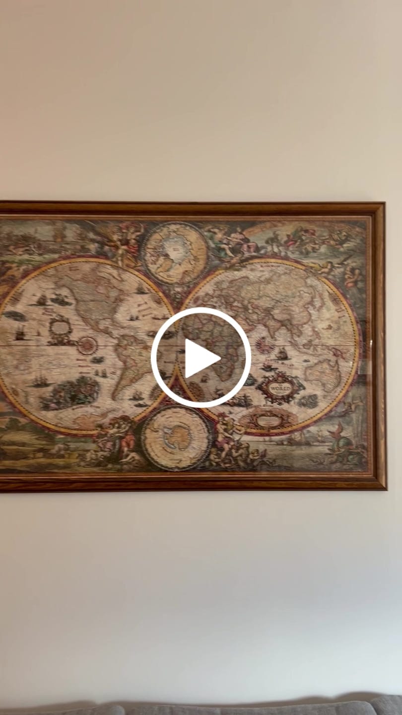 Customer video review of Large Vintage Style Modern World Map by Ray&Co, 2024