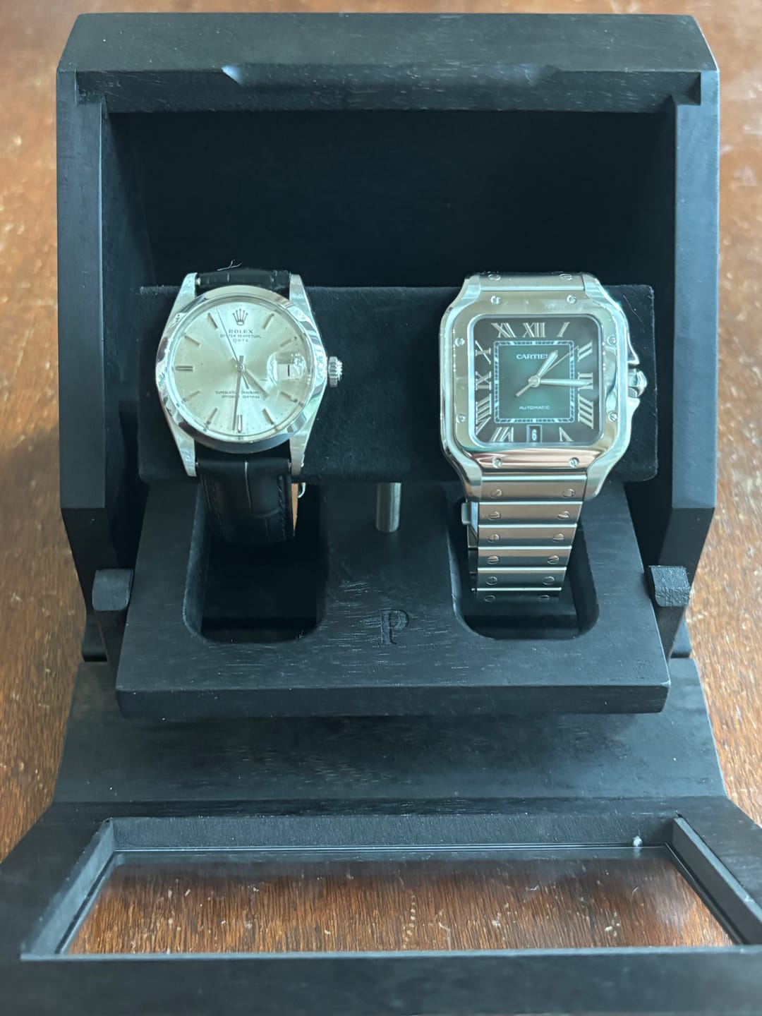 Customer photo review of WHALER 2-SLOT WATCH BOX - BLACK