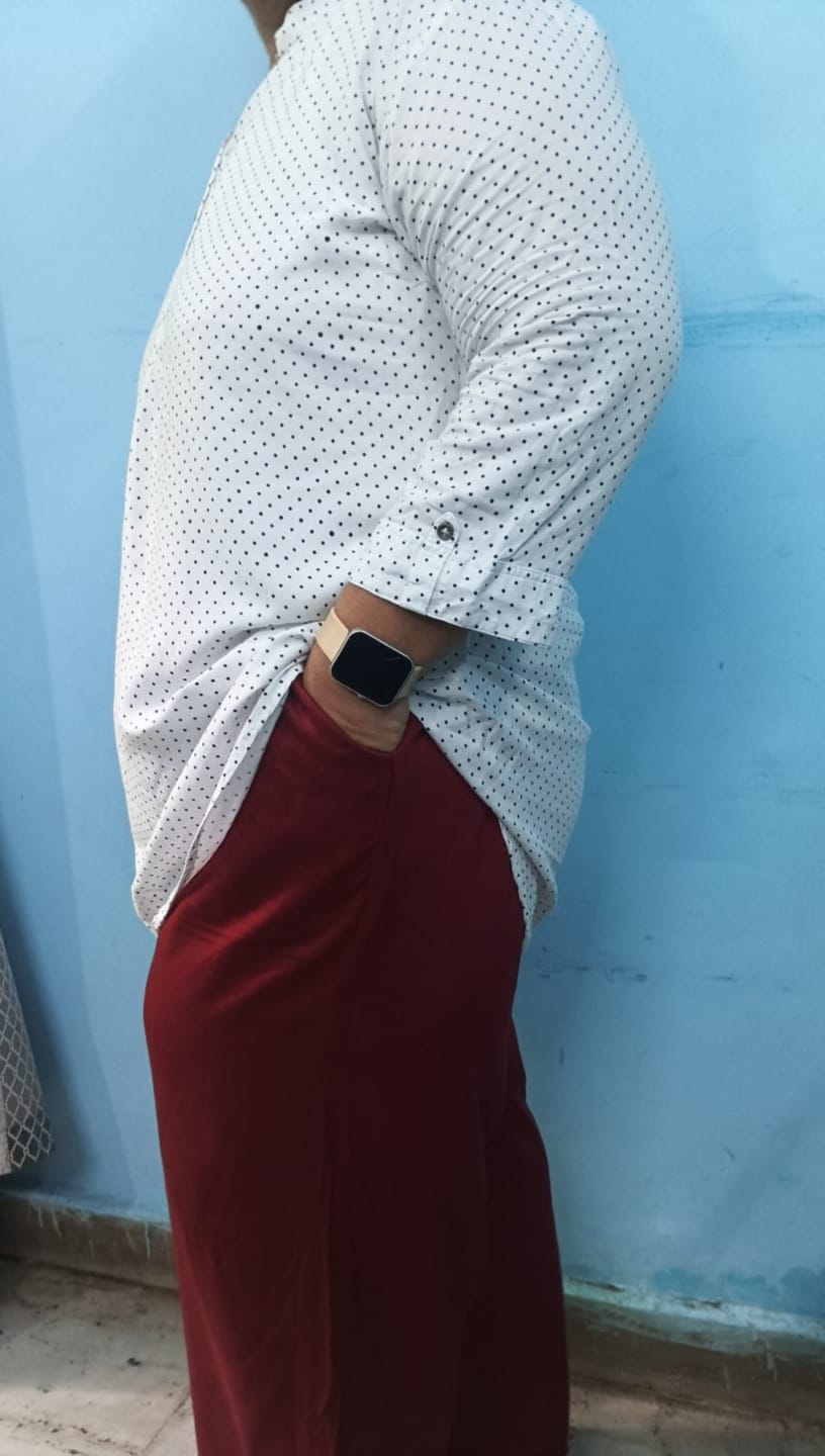 Customer photo review of Women Maroon Viscose Palazzo Pant