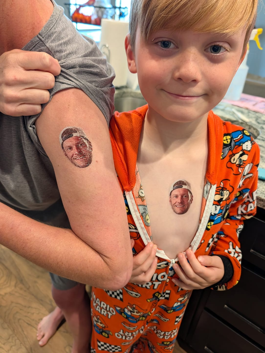 Customer photo review of Custom Photo Face Temporary Tattoo