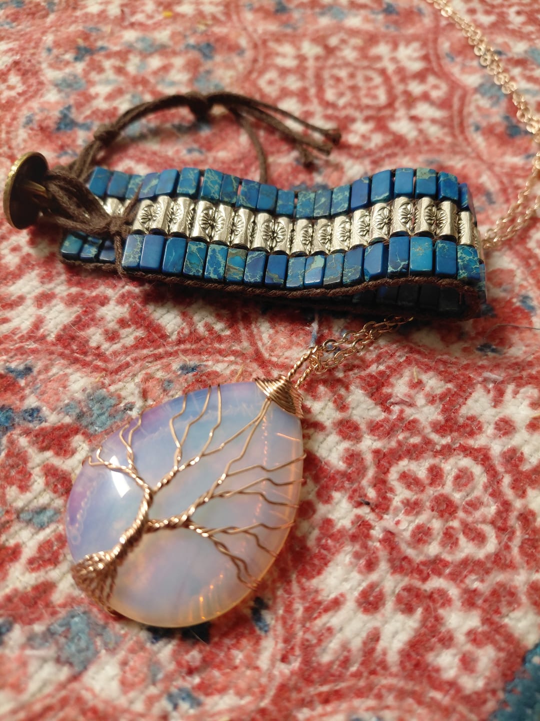 Customer photo review of Handmade Tree Of Life Opalite Necklace