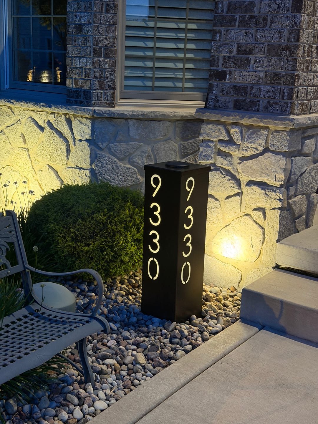 Customer photo review of Address Column - White Translucent Plexiglass Backing Upgrade