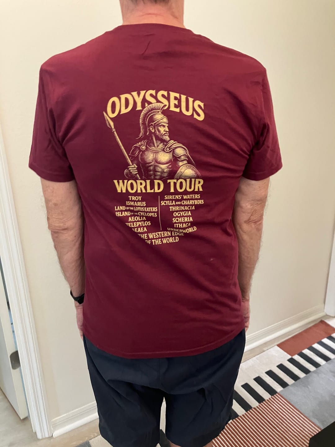 Customer photo review of Odysseus World Tour Back Print T-Shirt
