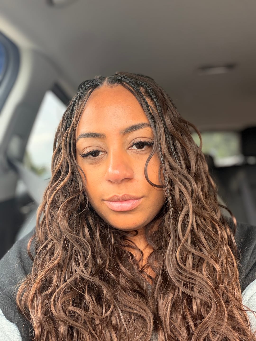 Customer photo review of #4 Medium Brown Body Wave Human Crochet Hair