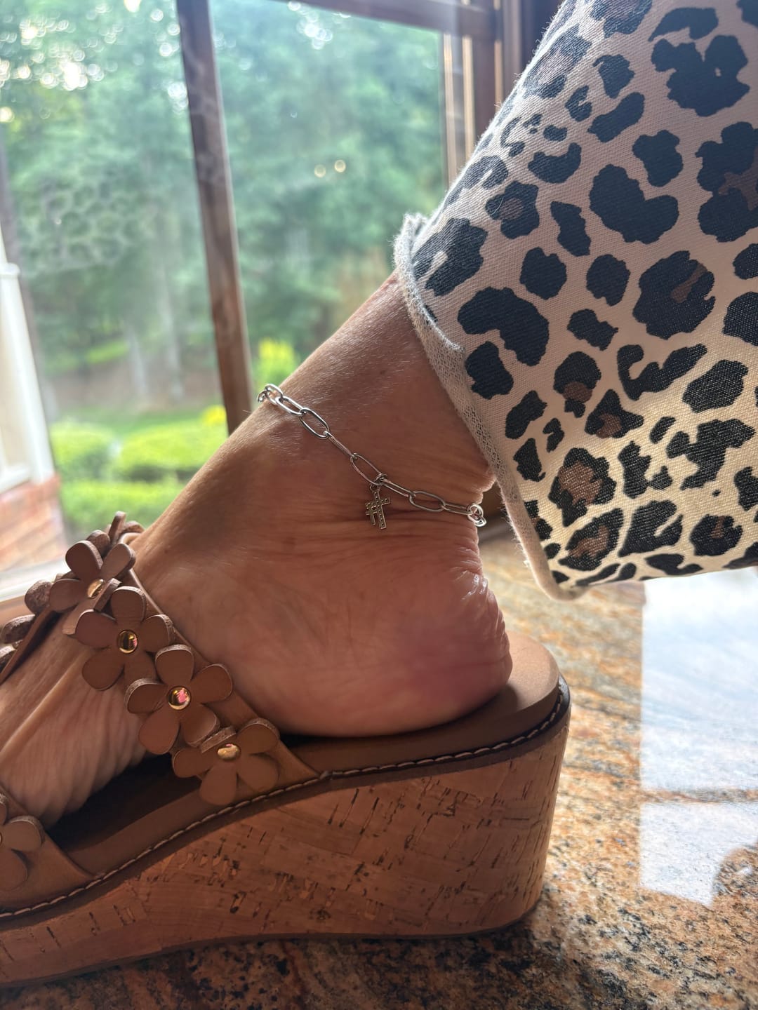 Customer photo review of Cross Anklet