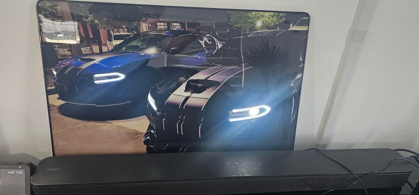 Customer photo review of Design Your Own Neon Car Photo Frame |  Personalized LED Art