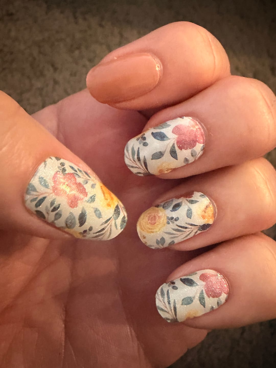 Customer photo review of Hot Pink Semi Cured Gel Nail Sticker Kit