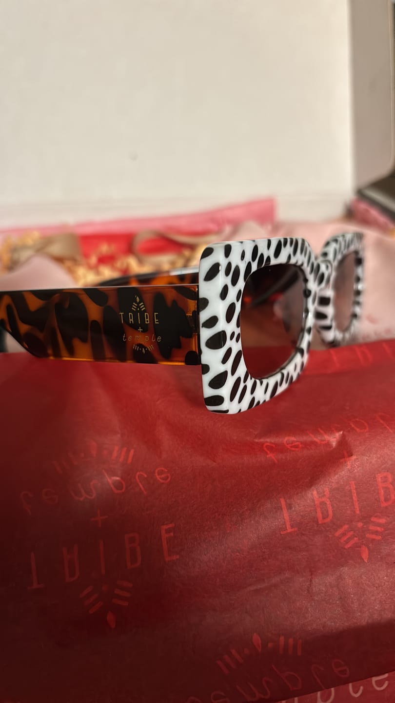 Customer photo review of Spot Me If You Can Mixed Print Sunglasses