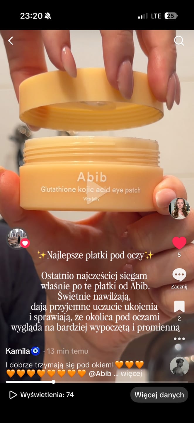 Customer photo review of Glutathione kojic acid eye patch Vita jelly