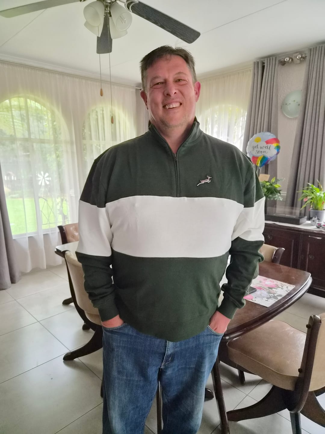 Customer photo review of Springboks Classic Hoop Quarter Zip-OS Green