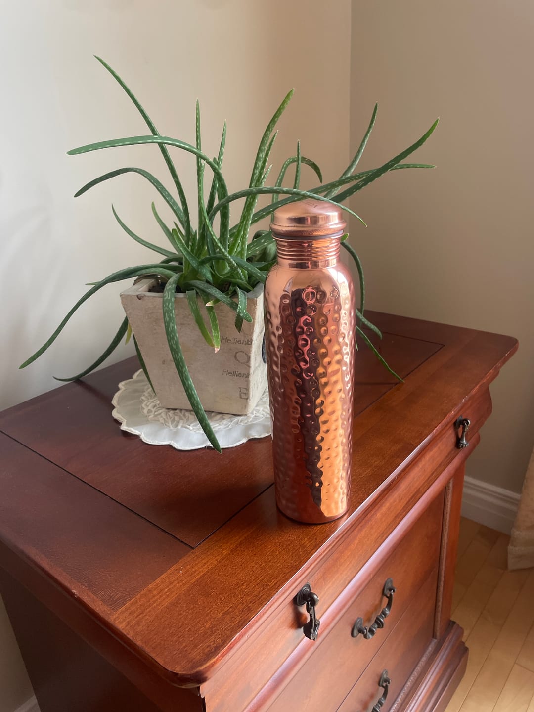 Customer photo review of Himalayan Ayurvedic Pure Copper Bottle
