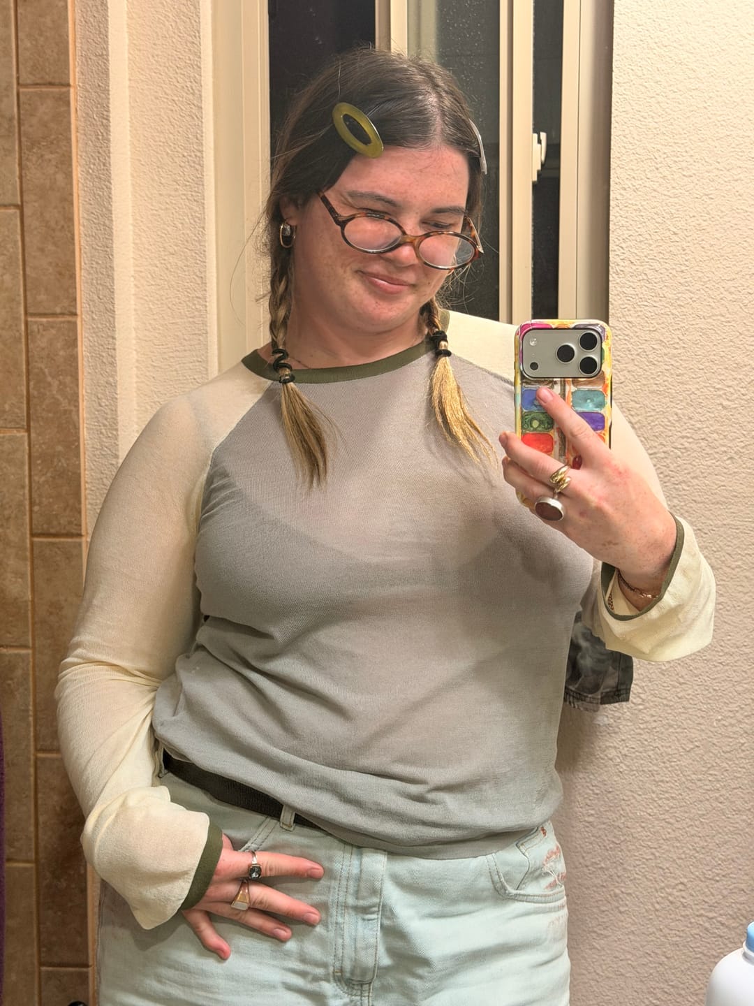 Customer photo review of MIRINAE RAGLAN TOP IN MATCHA MEL