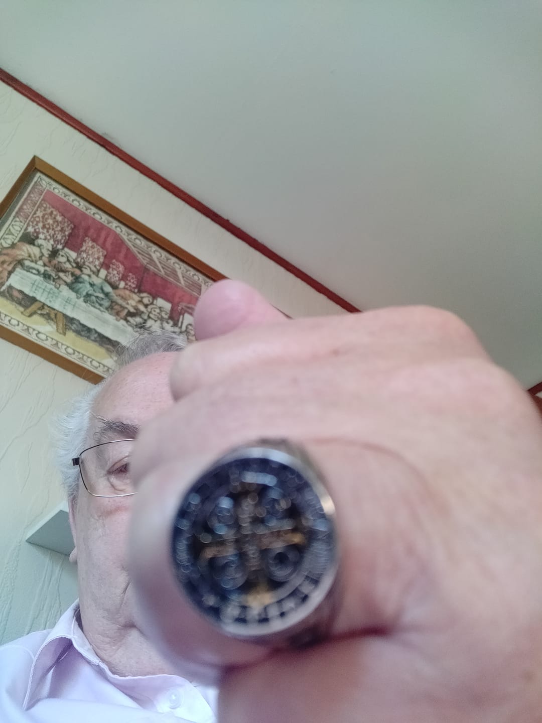 Customer photo review of St. Benedict the Protector Titanium Ring